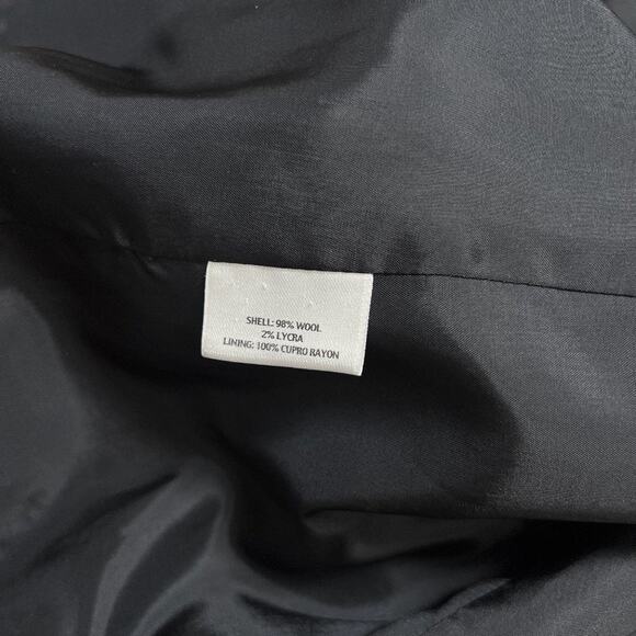 Eileen Fisher Open Front Wool Blazer Jacket SIZE M Black Italian Fabric - Picture 4 of 13